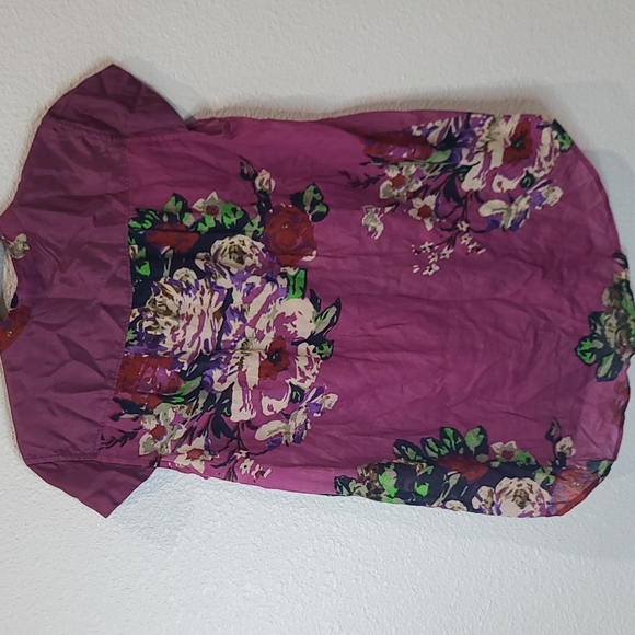 Soft Surroundings purple floral button down blouse petite small - Picture 10 of 10